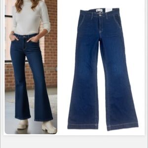 DKNY Chic Blue Denim High rise Flare 80’s Inspired Jeans